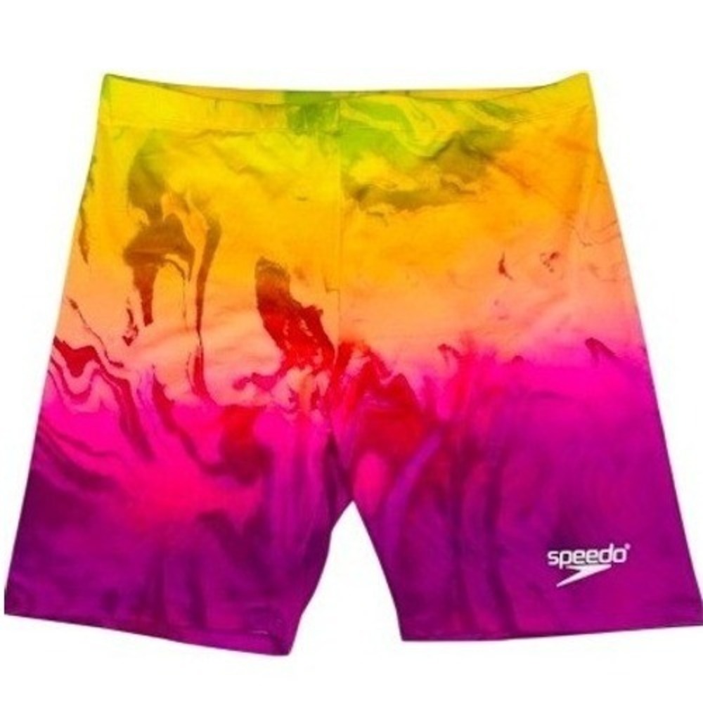 Speedo x Forever 21 Biker Shorts Womens 3X Multicolor Marble Tie Dye Athletic‎
